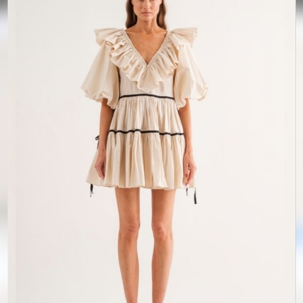 NWT Sofie The Label Hazel Mini Dress Statement Ruffle Sleeve Romantic Fairy